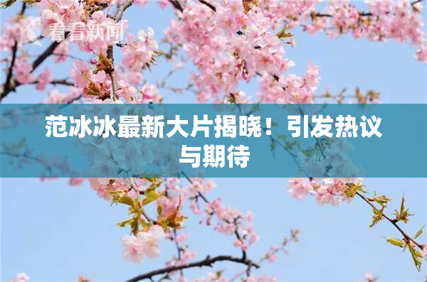 范冰冰最新大片揭晓！引发热议与期待