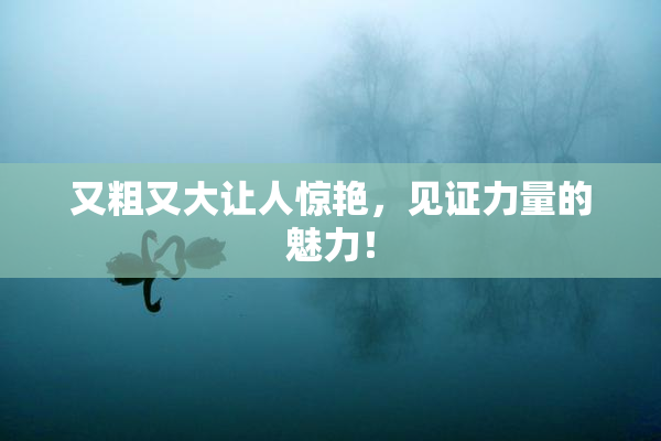又粗又大让人惊艳，见证力量的魅力！