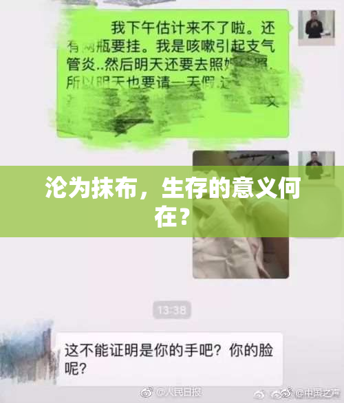 沦为抹布，生存的意义何在？