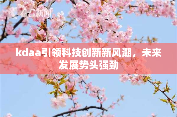 kdaa引领科技创新新风潮，未来发展势头强劲