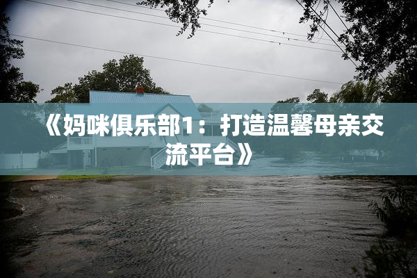 《妈咪俱乐部1：打造温馨母亲交流平台》