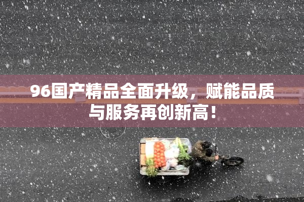 96国产精品全面升级，赋能品质与服务再创新高！