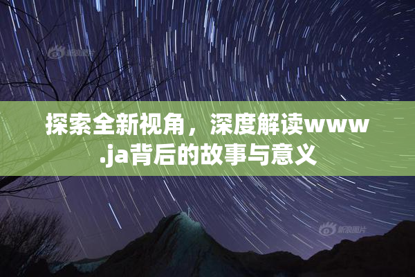 探索全新视角，深度解读www.ja背后的故事与意义