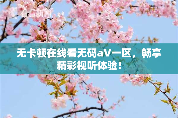 无卡顿在线看无码aV一区，畅享精彩视听体验！