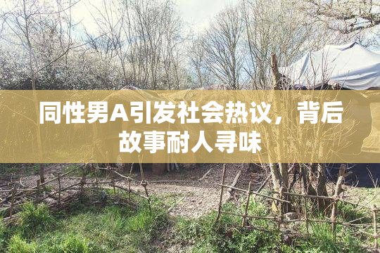 同性男A引发社会热议，背后故事耐人寻味