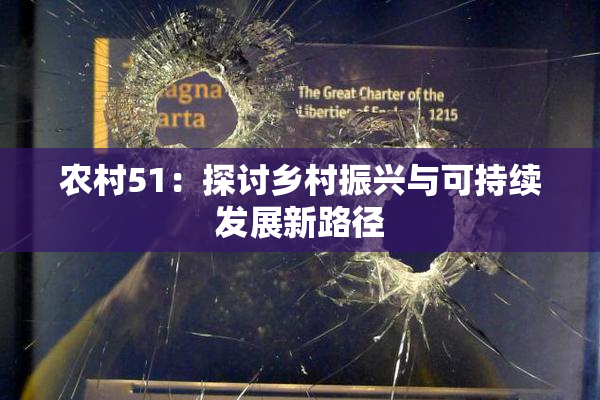 农村51：探讨乡村振兴与可持续发展新路径