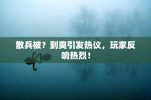 散兵被？到爽引发热议，玩家反响热烈！