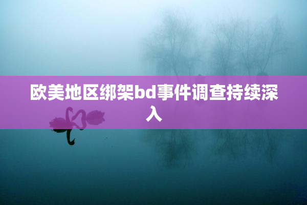 欧美地区绑架bd事件调查持续深入