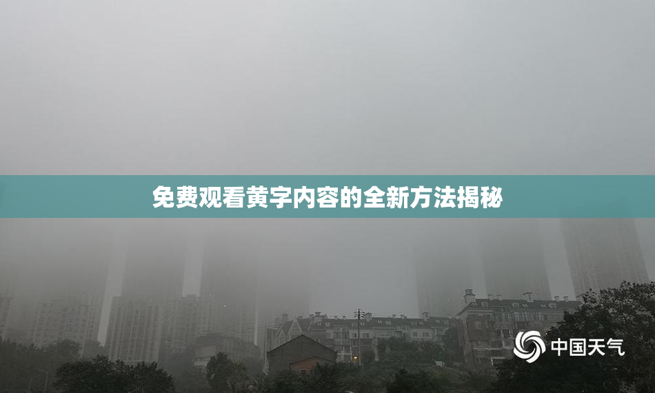 免费观看黄字内容的全新方法揭秘