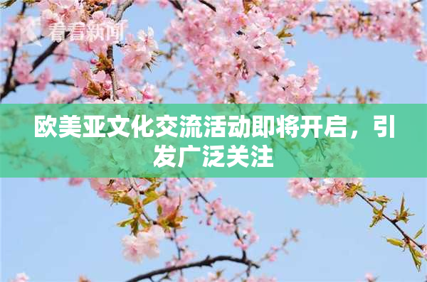 欧美亚文化交流活动即将开启，引发广泛关注