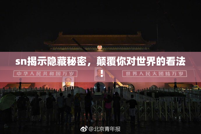 sn揭示隐藏秘密，颠覆你对世界的看法！