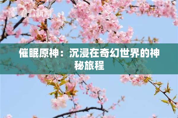催眠原神：沉浸在奇幻世界的神秘旅程