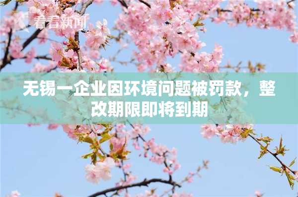 无锡一企业因环境问题被罚款，整改期限即将到期