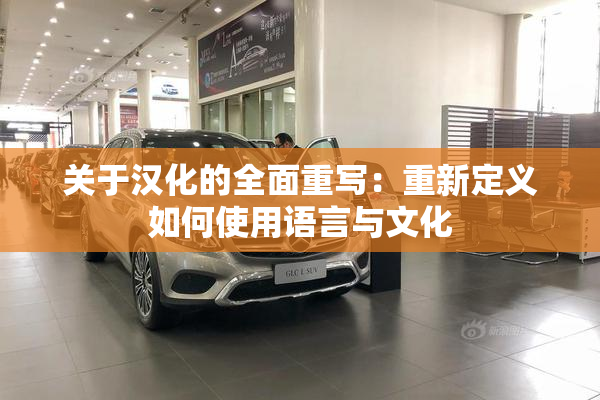 关于汉化的全面重写：重新定义如何使用语言与文化