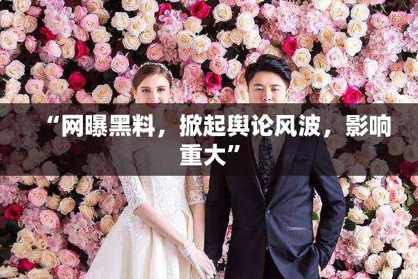 “网曝黑料，掀起舆论风波，影响重大”