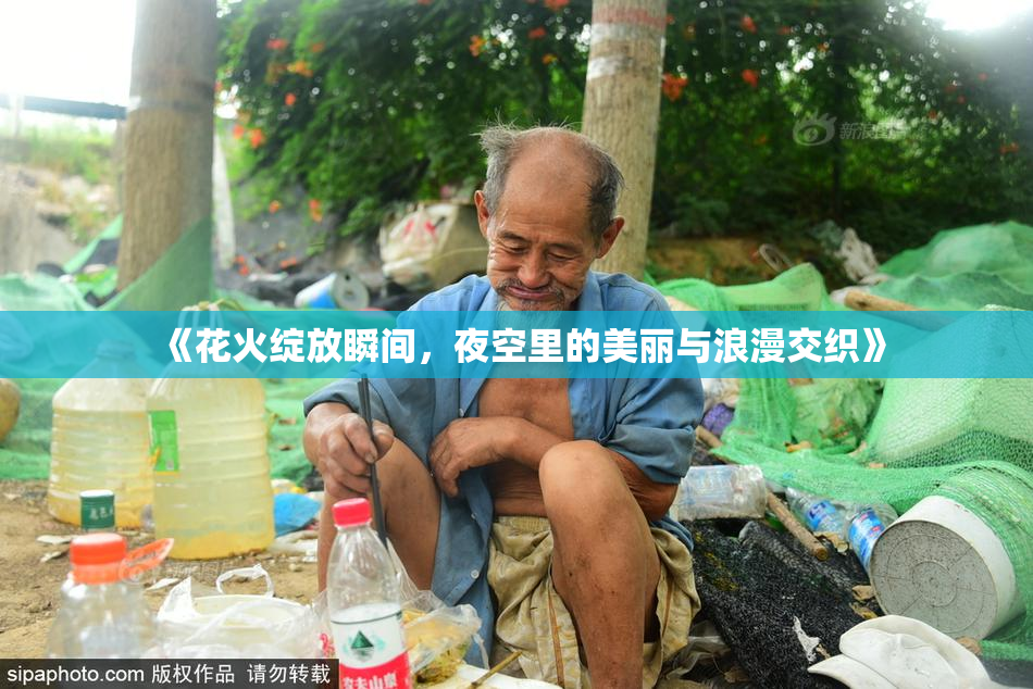 《花火绽放瞬间，夜空里的美丽与浪漫交织》