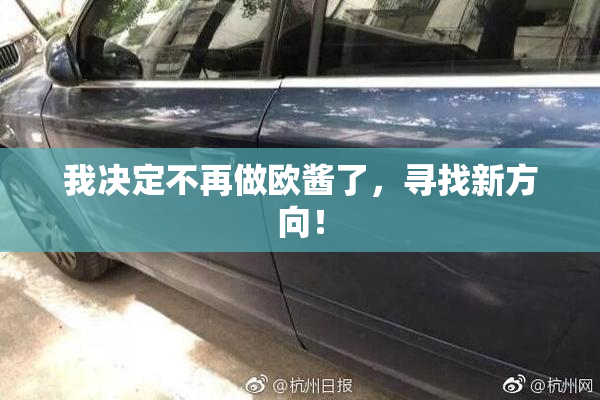 我决定不再做欧酱了，寻找新方向！