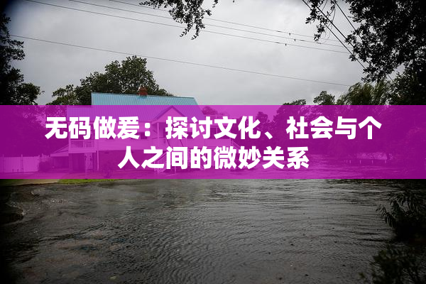 无码做爰：探讨文化、社会与个人之间的微妙关系