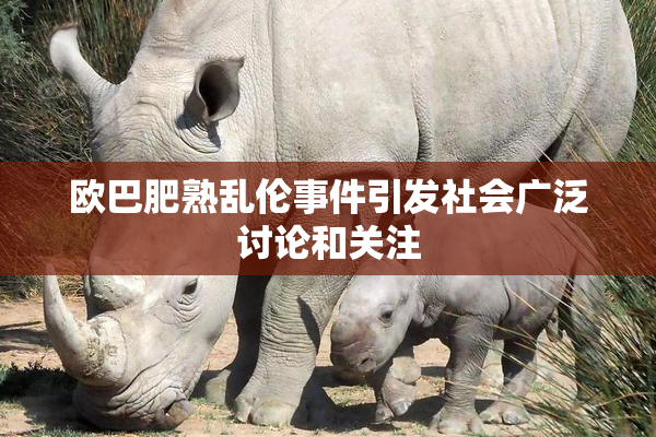 欧巴肥熟乱伦事件引发社会广泛讨论和关注