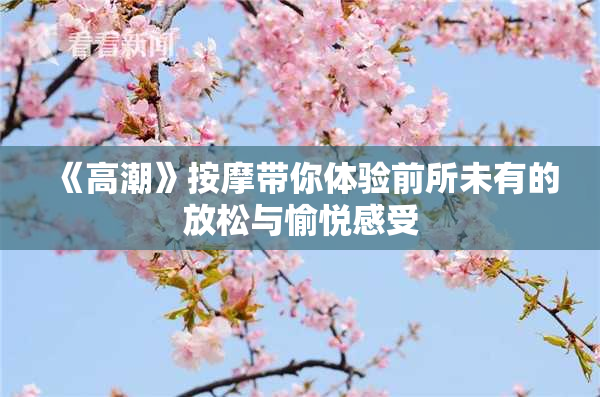 《高潮》按摩带你体验前所未有的放松与愉悦感受