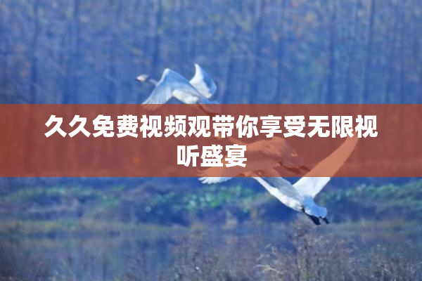 久久免费视频观带你享受无限视听盛宴