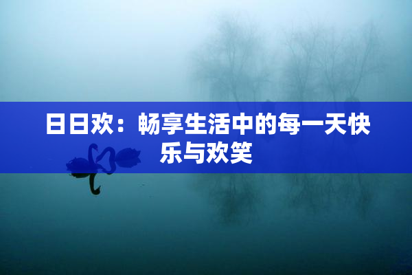 日日欢：畅享生活中的每一天快乐与欢笑