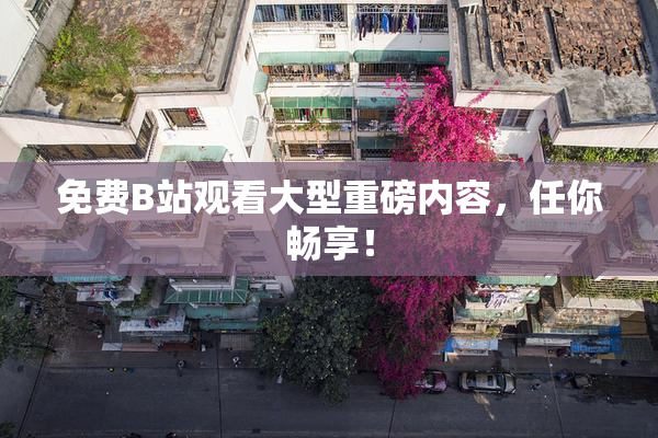免费B站观看大型重磅内容，任你畅享！