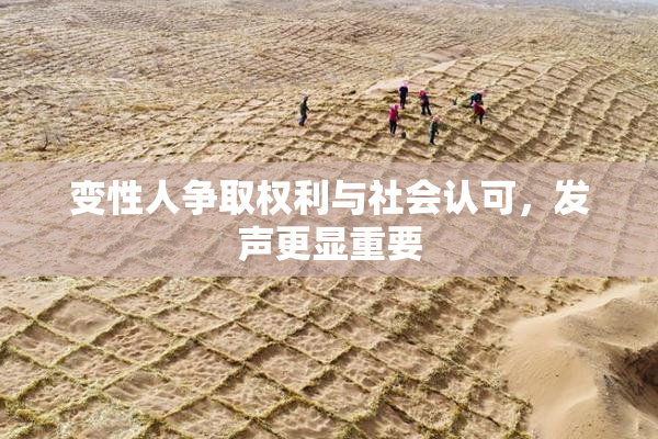 变性人争取权利与社会认可，发声更显重要