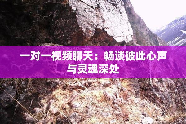 一对一视频聊天：畅谈彼此心声与灵魂深处