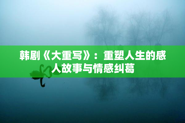 韩剧《大重写》：重塑人生的感人故事与情感纠葛