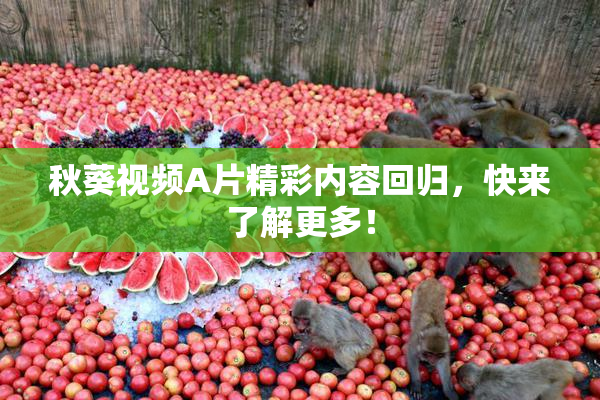 秋葵视频A片精彩内容回归，快来了解更多！