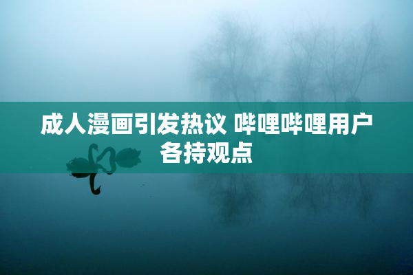 成人漫画引发热议 哔哩哔哩用户各持观点