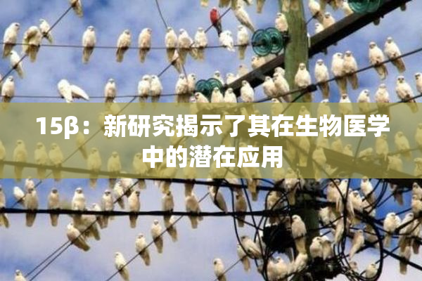 15β：新研究揭示了其在生物医学中的潜在应用