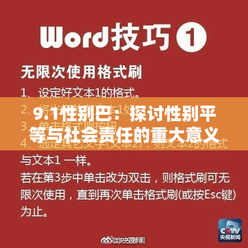 9.1性别巴：探讨性别平等与社会责任的重大意义