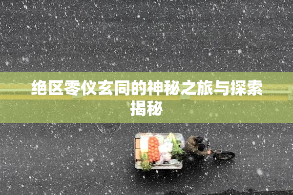 绝区零仪玄同的神秘之旅与探索揭秘