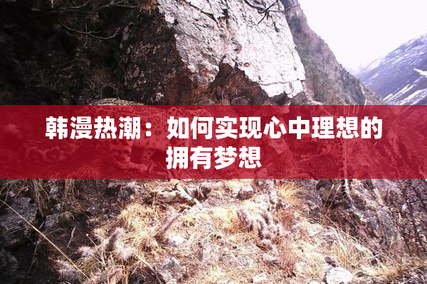 韩漫热潮：如何实现心中理想的拥有梦想
