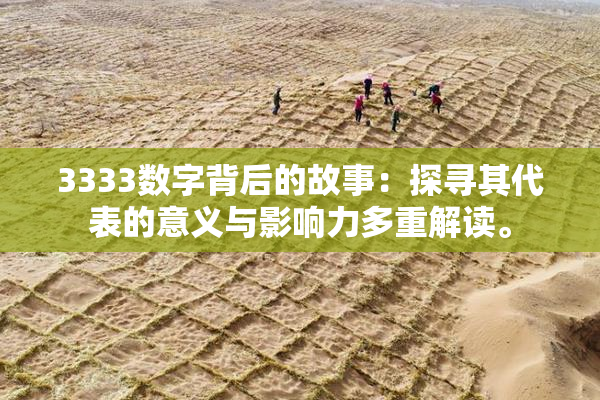 3333数字背后的故事：探寻其代表的意义与影响力多重解读。