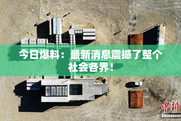 今日爆料：最新消息震撼了整个社会各界！