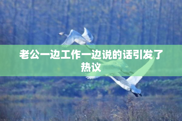老公一边工作一边说的话引发了热议