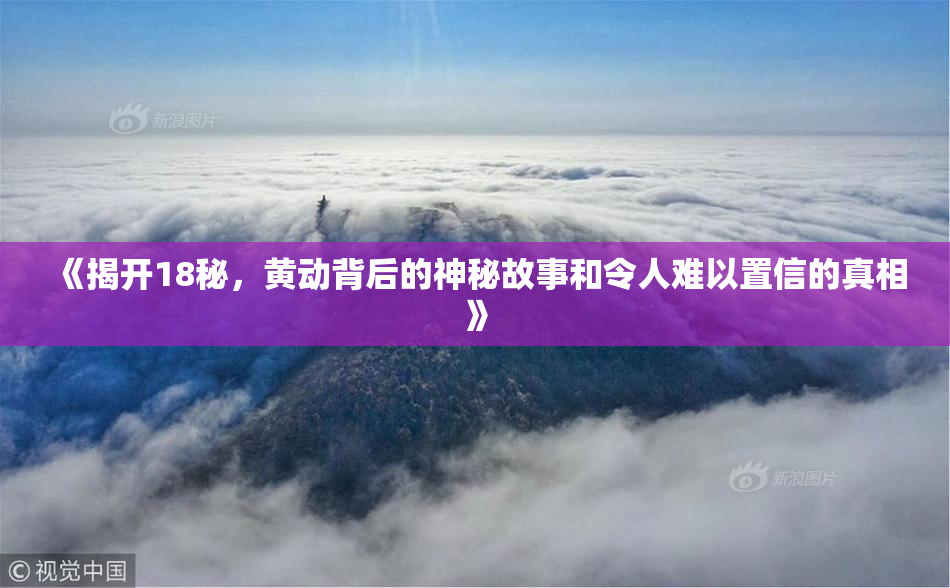 《揭开18秘，黄动背后的神秘故事和令人难以置信的真相》