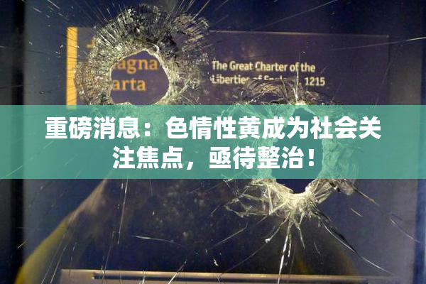 重磅消息：色情性黄成为社会关注焦点，亟待整治！