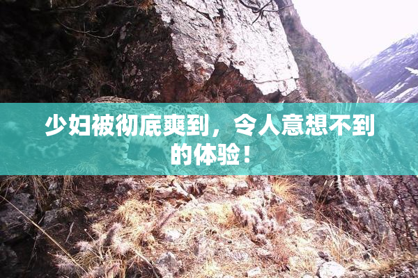 少妇被彻底爽到，令人意想不到的体验！
