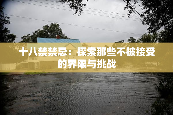 十八禁禁忌：探索那些不被接受的界限与挑战