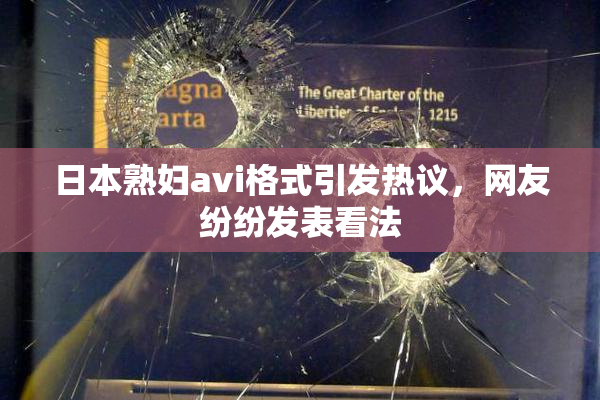日本熟妇avi格式引发热议，网友纷纷发表看法